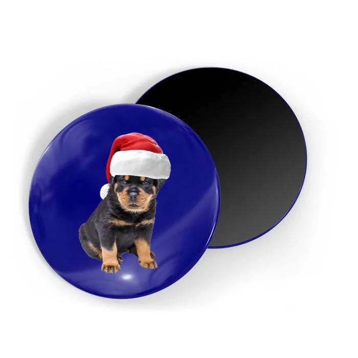 Christmas Santa Hat Rottweiler Gift Magnet