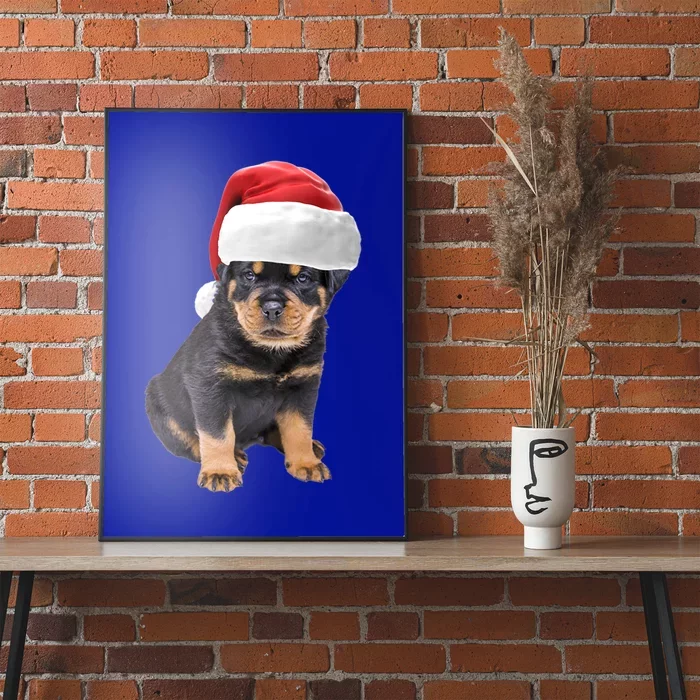 Christmas Santa Hat Rottweiler Gift Poster