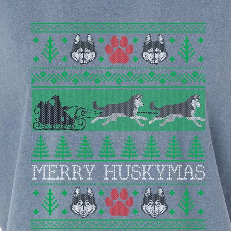 Christmas Siberian Husky Dog Funny Husky Ugly Christmas Gift Garment-Dyed Women's Muscle Tee