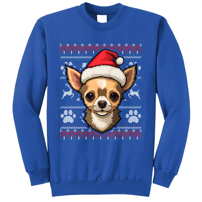 Chihuahua Santa Hat Christmas Funny Dog Mom Dad Gift Sweatshirt