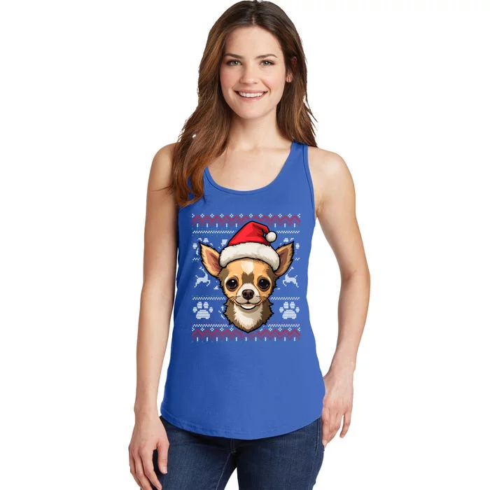 Chihuahua Santa Hat Christmas Funny Dog Mom Dad Gift Ladies Essential Tank