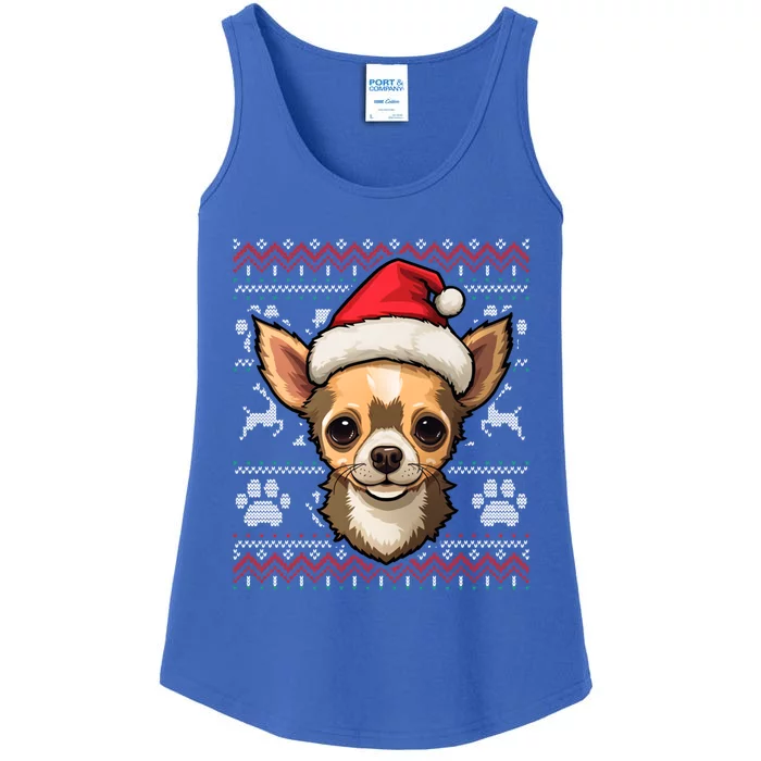 Chihuahua Santa Hat Christmas Funny Dog Mom Dad Gift Ladies Essential Tank