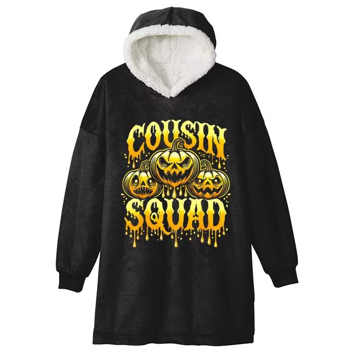 Cousin Squad Halloween Cousin Crew Costume Matching Pumpkins Hooded Wearable Blanket