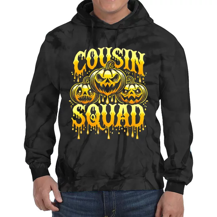 Cousin Squad Halloween Cousin Crew Costume Matching Pumpkins Tie Dye Hoodie