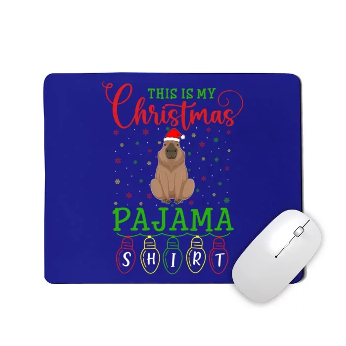 Capybara Santa Hat Xmas Light This Is My Christmas Pajama Gift Mousepad