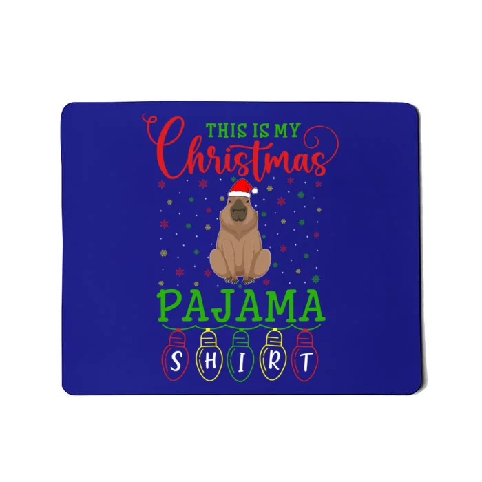 Capybara Santa Hat Xmas Light This Is My Christmas Pajama Gift Mousepad