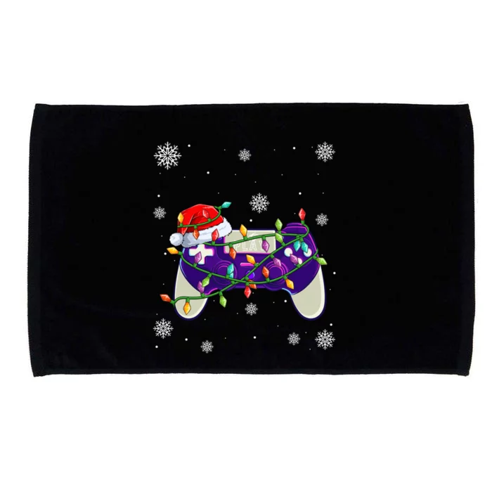 Christmas Santa Hat Video Gamer Controller Xmas Great Gift Microfiber Hand Towel