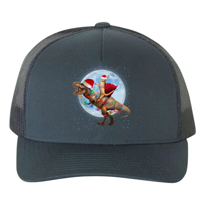 Cat Santa Hat Riding Dinosaur T Rex Moon Christmas Xmas Meaningful Gift Yupoong Adult 5-Panel Trucker Hat