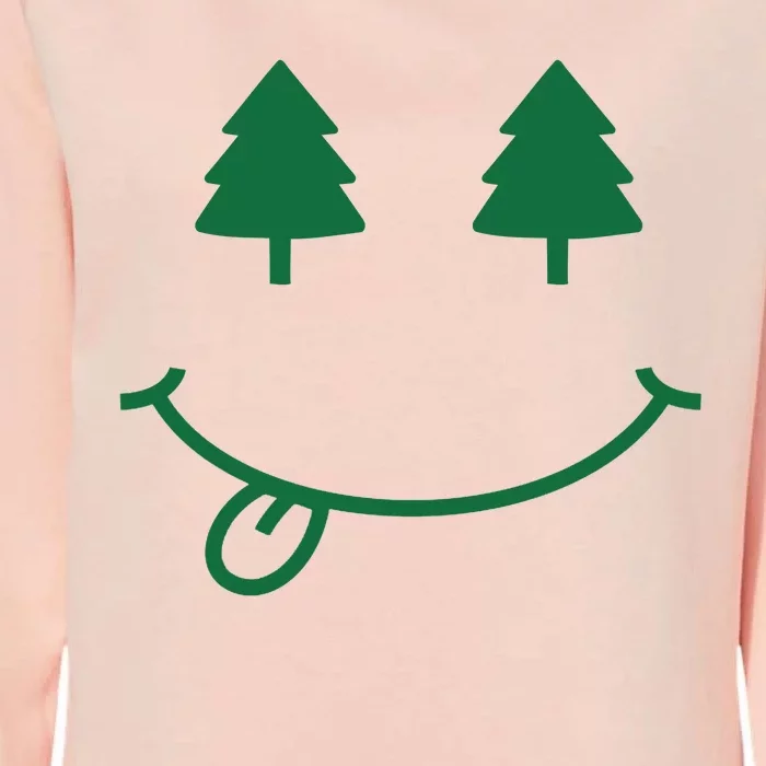 Christmas Smiley Holiday Womens California Wash Sweatshirt