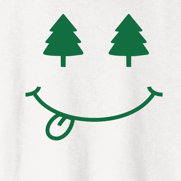 Christmas Smiley Holiday Women's Crop Top Tee