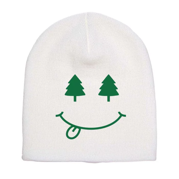 Christmas Smiley Holiday Short Acrylic Beanie