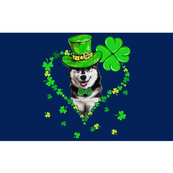 Cute Siberian Husky Saint Patrick's Day Dogs Dad Mom Bumper Sticker