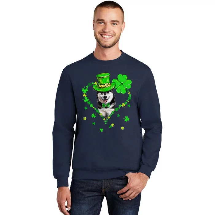 Cute Siberian Husky Saint Patrick's Day Dogs Dad Mom Tall Sweatshirt