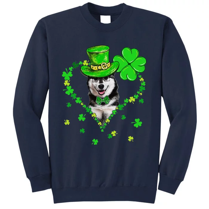 Cute Siberian Husky Saint Patrick's Day Dogs Dad Mom Tall Sweatshirt