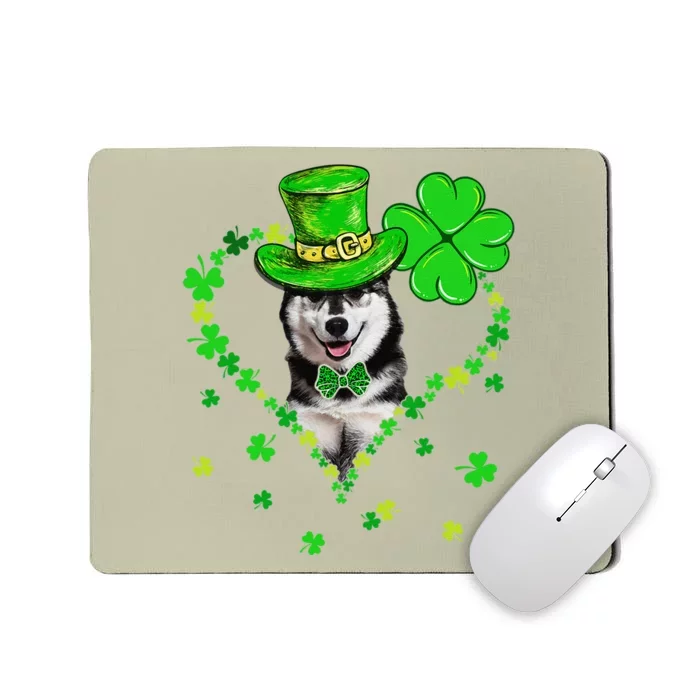 Cute Siberian Husky Saint Patrick's Day Dogs Dad Mom Mousepad