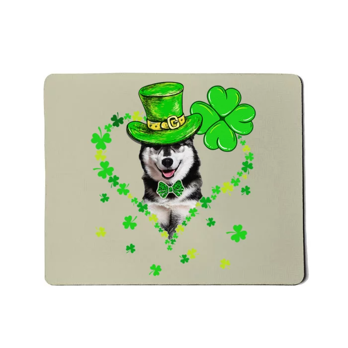 Cute Siberian Husky Saint Patrick's Day Dogs Dad Mom Mousepad