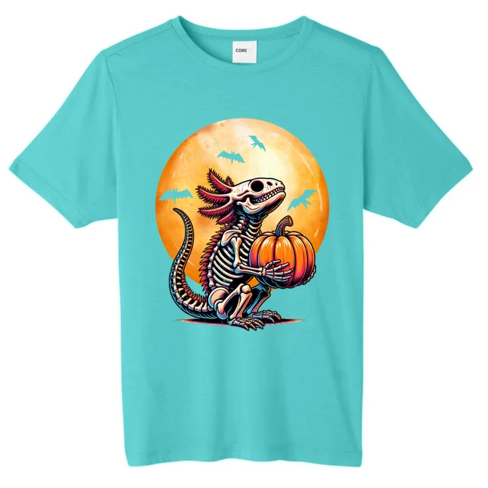 Cute Skeleton Halloween Axolotl Happy Halloween ChromaSoft Performance T-Shirt