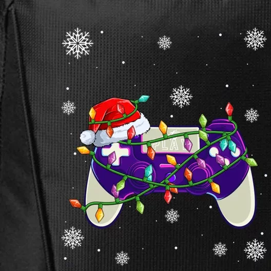 Christmas Santa Hat Video Gamer Controller Xmas Cute Gift City Backpack