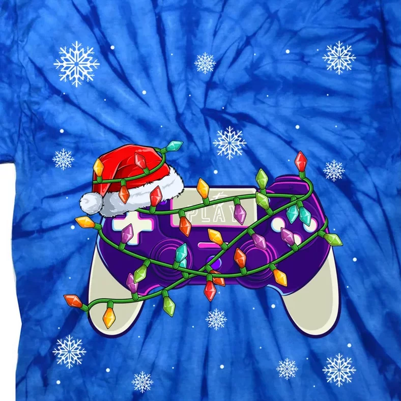 Christmas Santa Hat Video Gamer Controller Xmas Cute Gift Tie-Dye T-Shirt