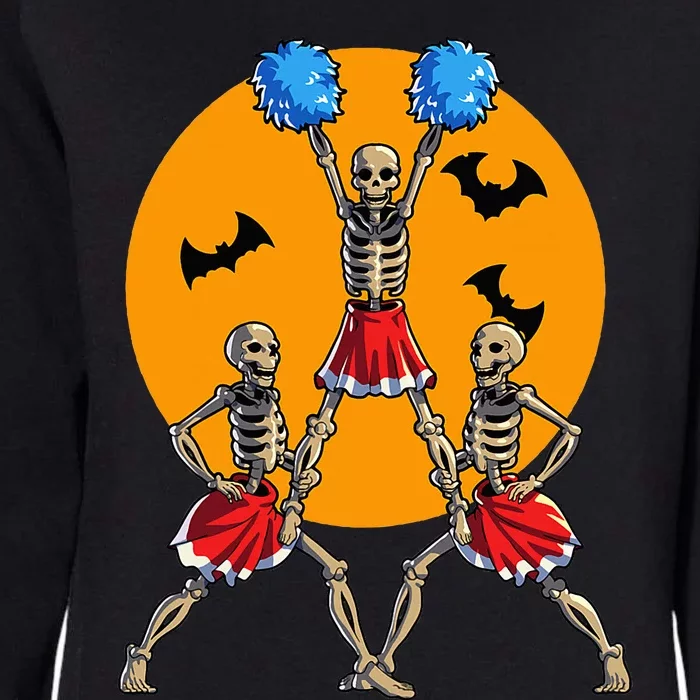 Cheerleading Skeleton Halloween Cheer Skeleton Cheerleader Womens California Wash Sweatshirt