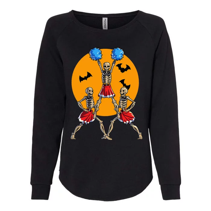 Cheerleading Skeleton Halloween Cheer Skeleton Cheerleader Womens California Wash Sweatshirt