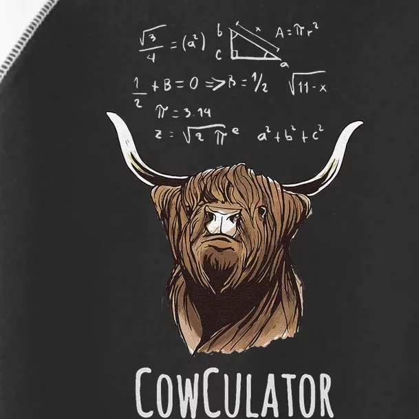 Cowculator Scottish Highland Cattle Animal Math Numbers Toddler Fine Jersey T-Shirt