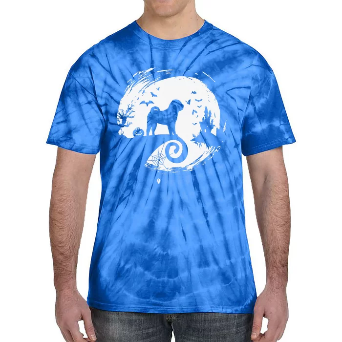 CHINESE SHARPEI Halloween Costume Moon Silhouette Horror Tie-Dye T-Shirt