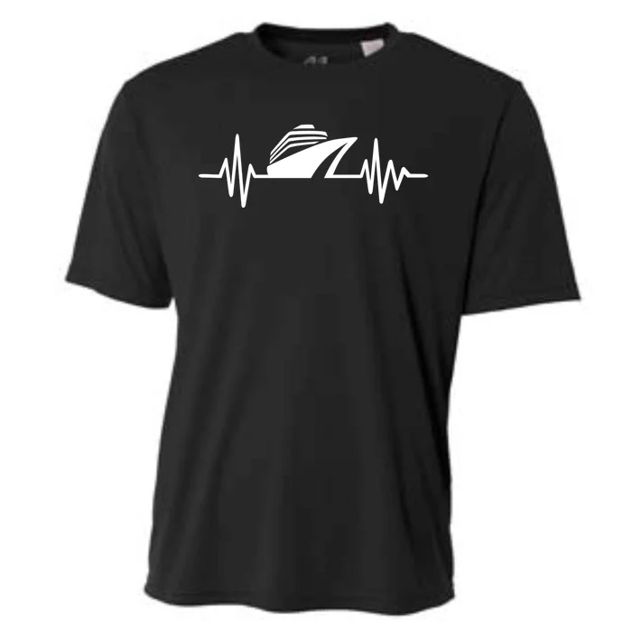 Cruise Ship Heartbeat Funny Gift Cooling Performance Crew T-Shirt