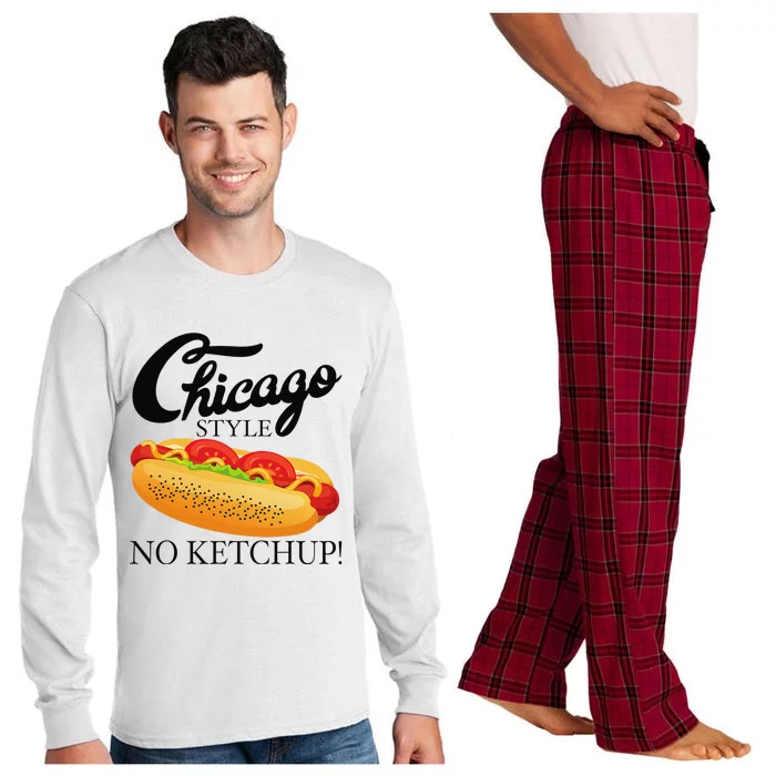 Chicago Style Hot Dog Summer 4th Of July No Ketchup Gift Long Sleeve Pajama Set