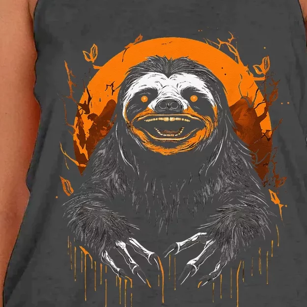 Cute Sloth Halloween Funny Halloween Sloth Gifts Graphic Tee Women's Knotted Racerback Tank