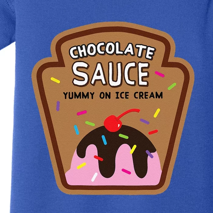 Chocolate Sauce Halloween Costume Condiment Ice Cream Baby Bodysuit