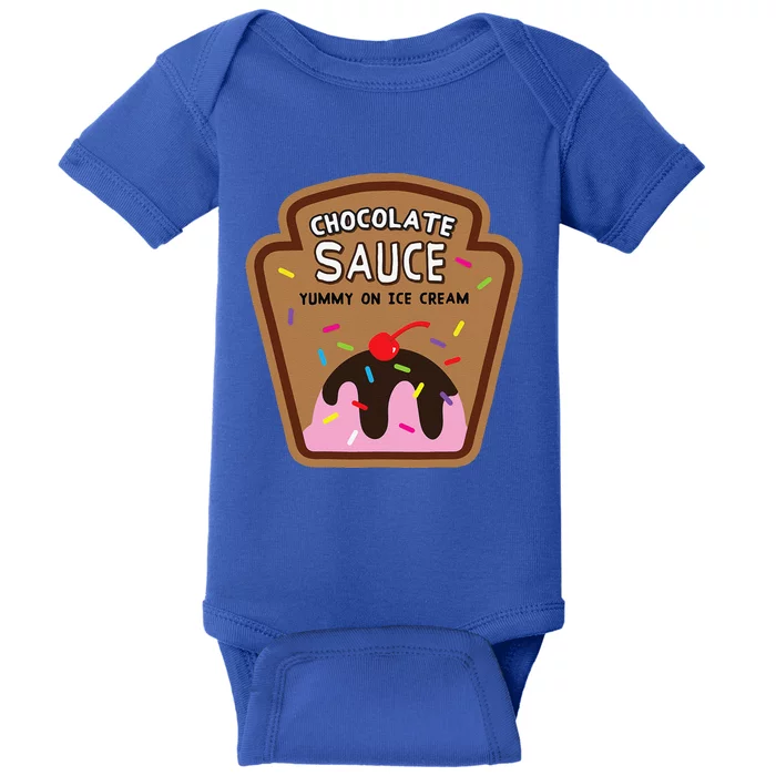 Chocolate Sauce Halloween Costume Condiment Ice Cream Baby Bodysuit