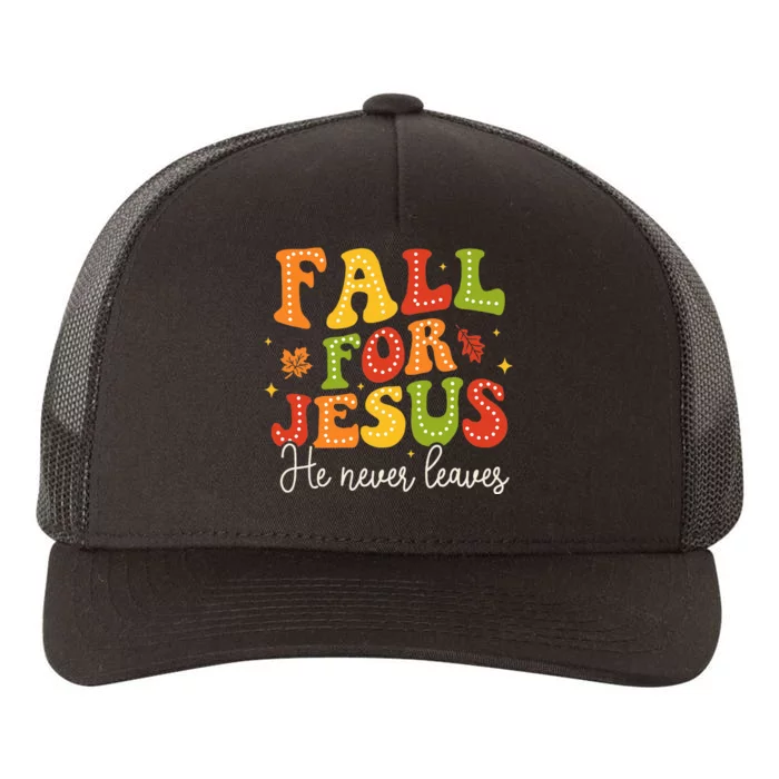 Christian Sayings Halloween Fall For Jesus Religious Yupoong Adult 5-Panel Trucker Hat