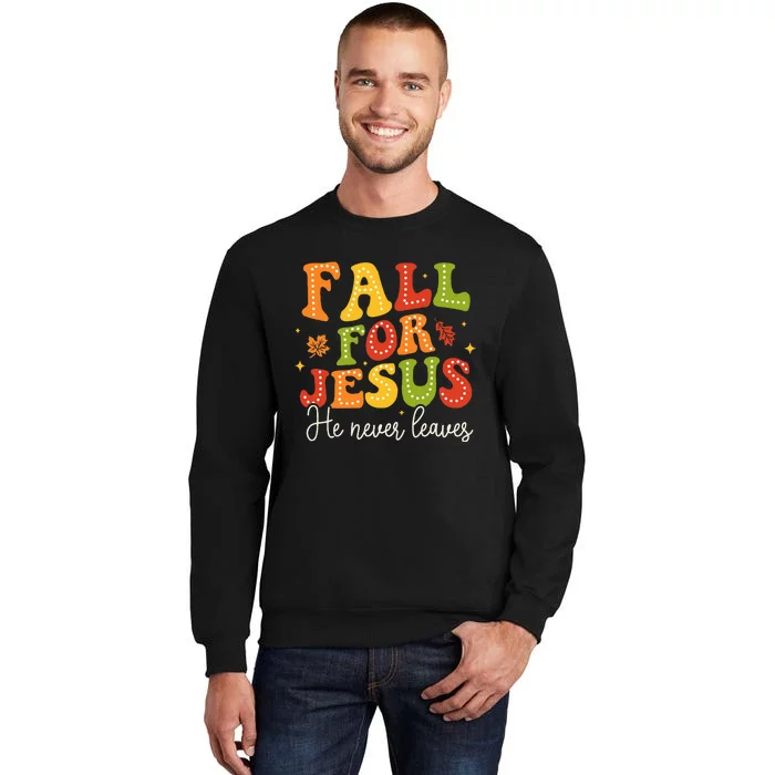 Christian Sayings Halloween Fall For Jesus Religious Tall Sweatshirt