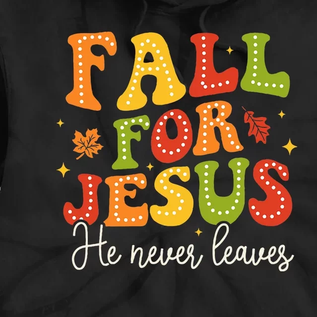 Christian Sayings Halloween Fall For Jesus Religious Tie Dye Hoodie