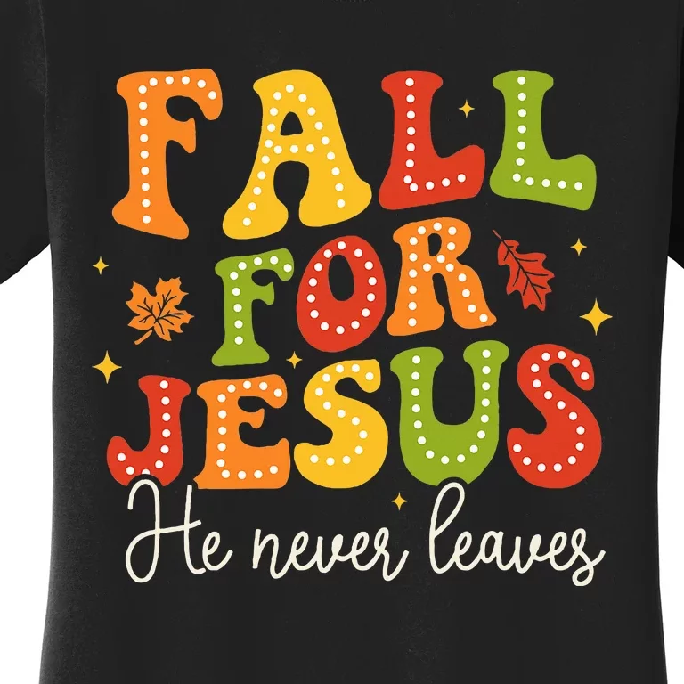 Christian Sayings Halloween Fall For Jesus Religious Women's T-Shirt