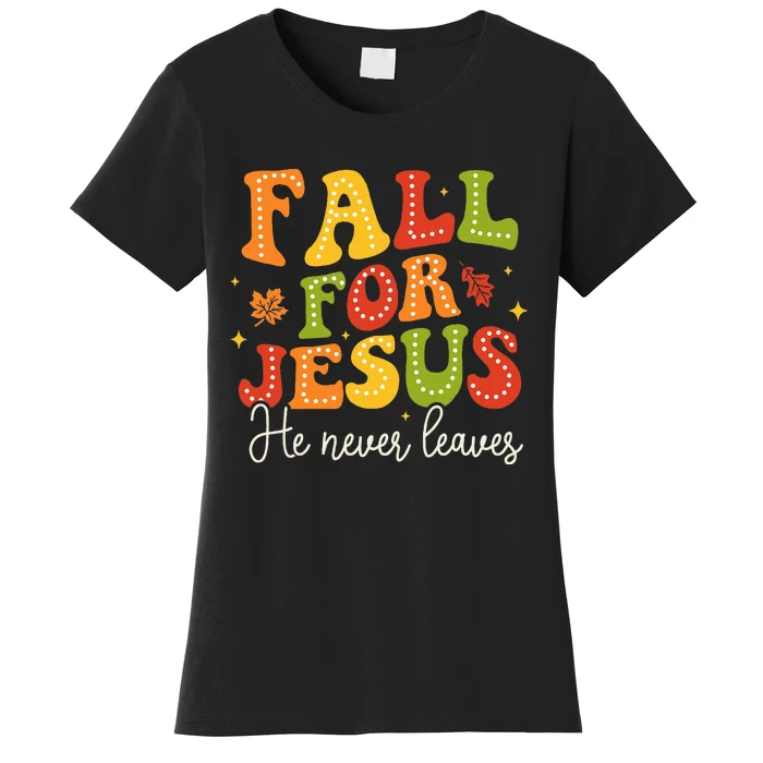 Christian Sayings Halloween Fall For Jesus Religious Women's T-Shirt