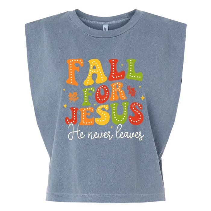 Christian Sayings Halloween Fall For Jesus Religious Garment-Dyed Women's Muscle Tee