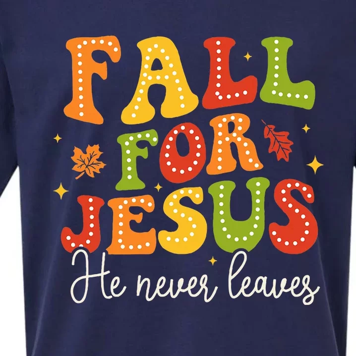 Christian Sayings Halloween Fall For Jesus Religious Sueded Cloud Jersey T-Shirt