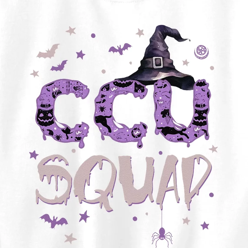 Ccu Squad Halloween Fun Critical Care Nurse Witch Kids Sweatshirt