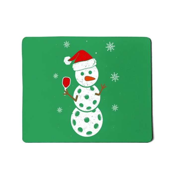 Cute Santa Hat Snowman Gifts For Xmas Funny Pickleball Christmas Mousepad