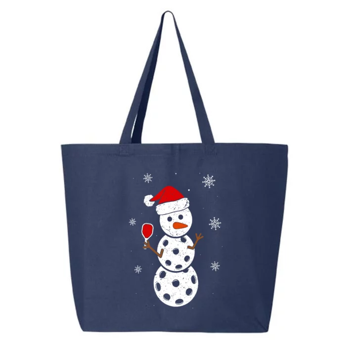 Cute Santa Hat Snowman Gifts For Xmas Funny Pickleball Christmas 25L Jumbo Tote