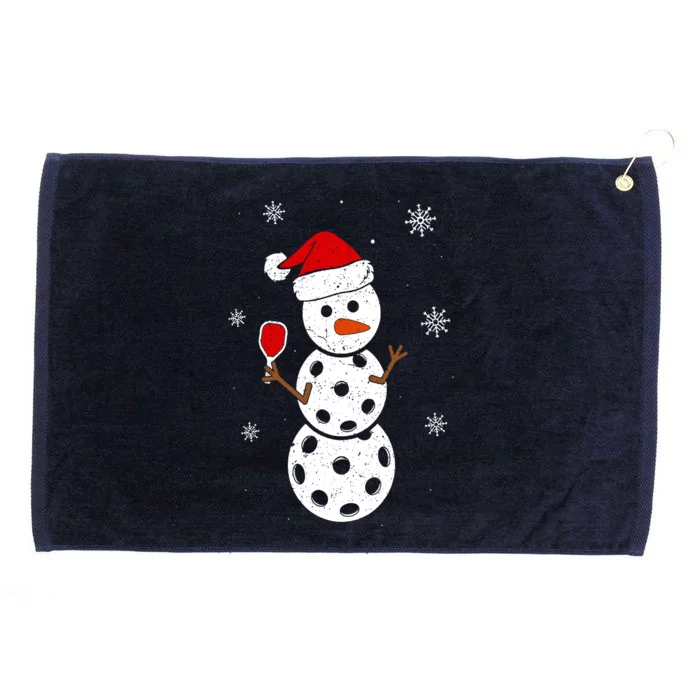 Cute Santa Hat Snowman Gifts For Xmas Funny Pickleball Christmas Grommeted Golf Towel