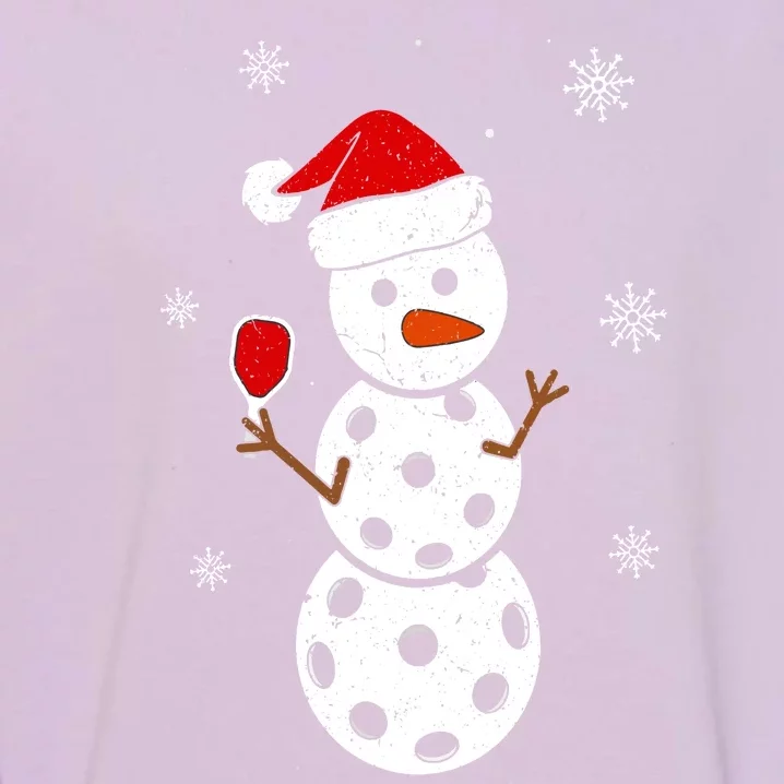 Cute Santa Hat Snowman Gifts For Xmas Funny Pickleball Christmas Garment-Dyed Sweatshirt