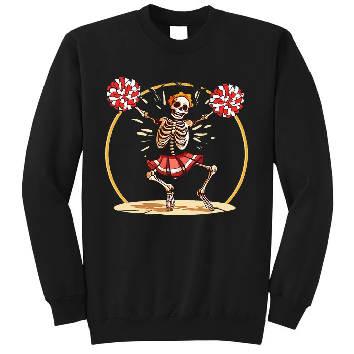 Cheerleading Skeleton Halloween Cheer Skeleton Sweatshirt