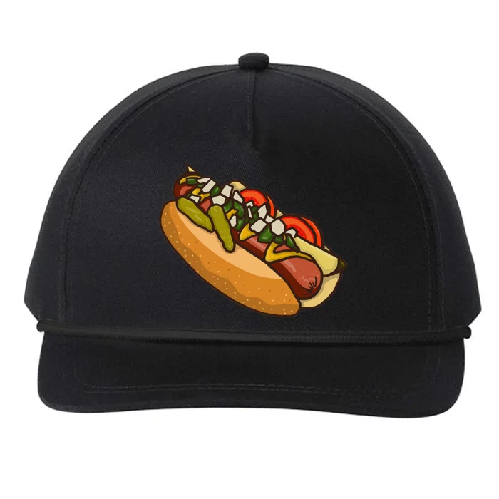 Chicago Style Hot Dog Lover Snapback Five-Panel Rope Hat