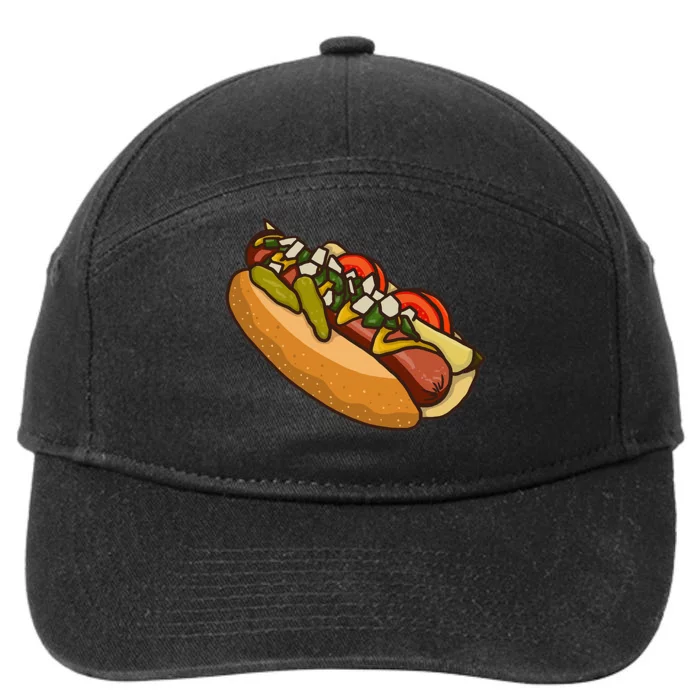 Chicago Style Hot Dog Lover 7-Panel Snapback Hat