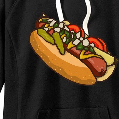 Chicago Style Hot Dog Lover Women's Fleece Hoodie