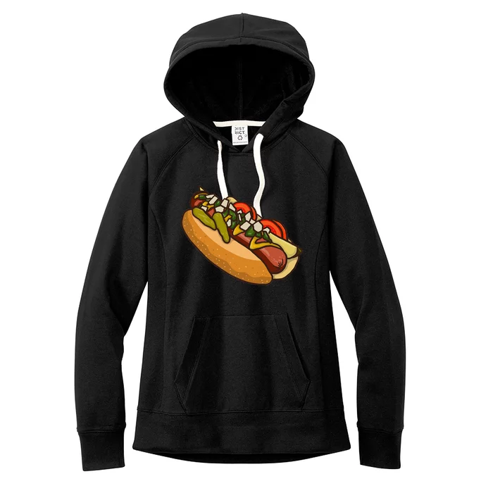 Chicago Style Hot Dog Lover Women's Fleece Hoodie