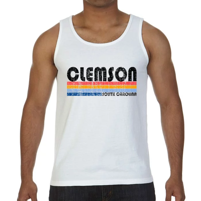 Clemson Sc Hometown Pride Retro 70s 80s Style Comfort Colors® Tank Top